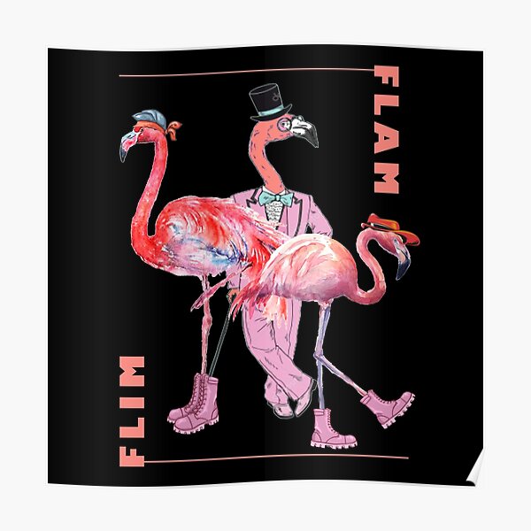 Flim Flam Flamingo Family Design Poster RB0106 product Offical Flim-Flam Merch