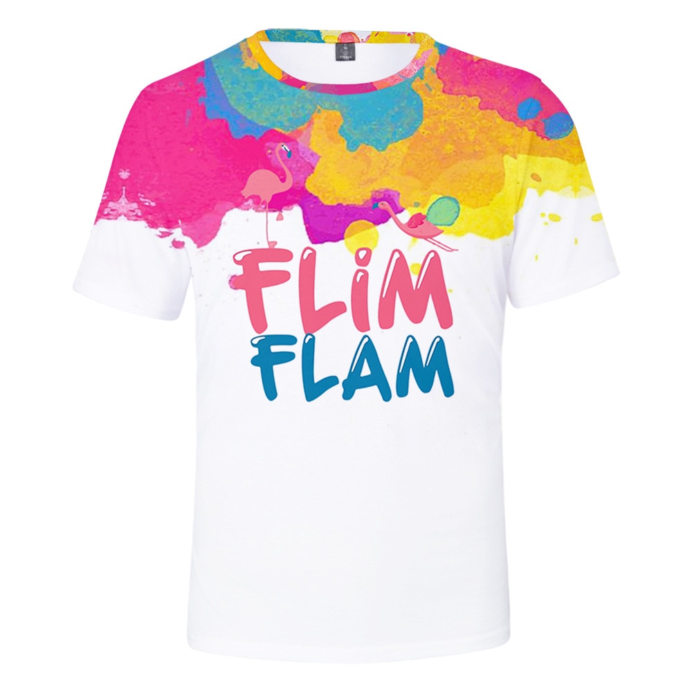 2022 New Arrival Flim Flam Flamingo 3D Print T shirt loose short sleeved casual all match 6 - Flim Flam Merch