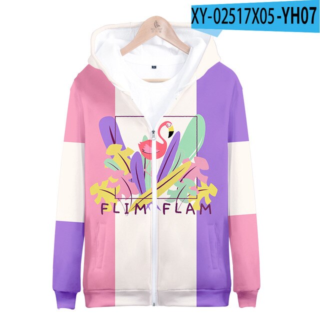 2022 Flim Flam Flamingo 3D Zipper Hoodies Women Men Fashion Hooded Sweatshirt Cosplay Harajuku Casual Streetwear 5 2.jpg 640x640 5 2 - Flim Flam Merch