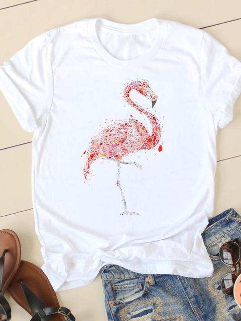 Graphic Tee T shirts Short Sleeve Ladies Casual Clothing Flamingo Beach 90s Trend Summer Women Fashion 2.jpg 640x640 2 - Flim Flam Merch